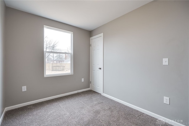 unfurnished room featuring carpet