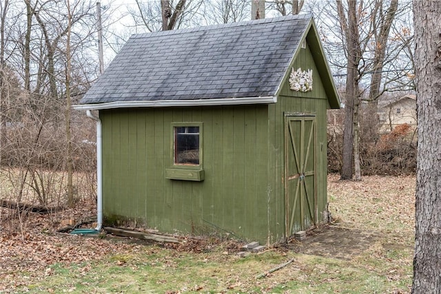 view of shed