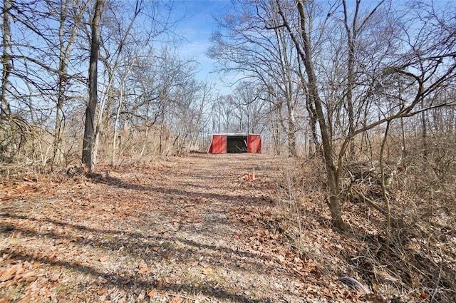 view of yard with an outdoor structure