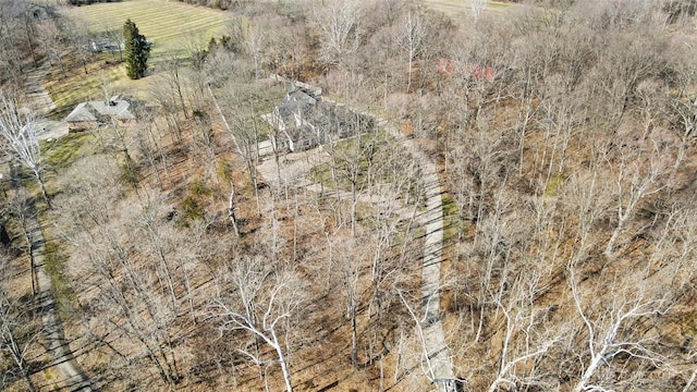 birds eye view of property featuring a rural view