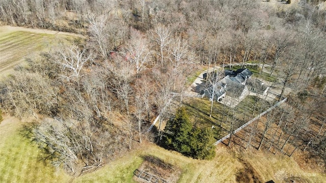 aerial view with a rural view