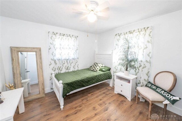 330 W Spring St, Eaton, OH 45320 - bedroom featuring wood finished floors and a ceiling fan