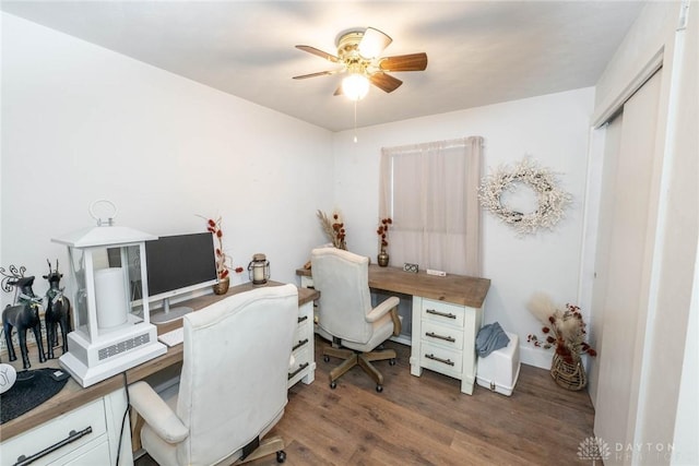 330 W Spring St, Eaton, OH 45320 - office space with a ceiling fan and wood finished floors