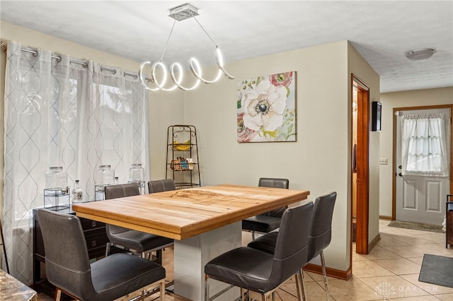 view of tiled dining room