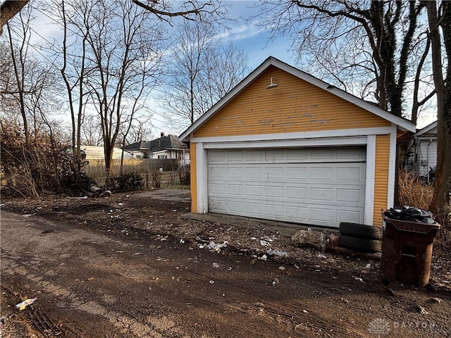 view of garage