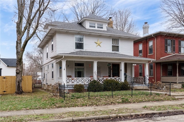 view of front of home with covered porch