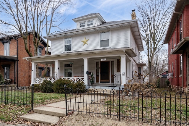 view of front of property featuring a porch