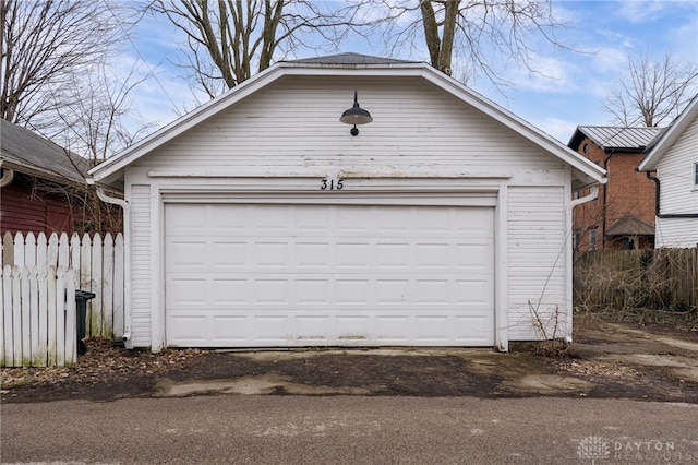 view of garage