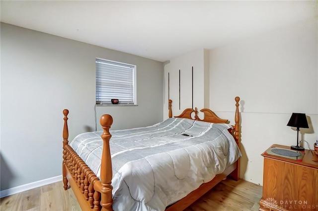 bedroom with light wood-type flooring