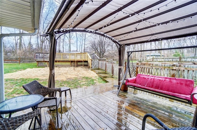 deck with a pergola