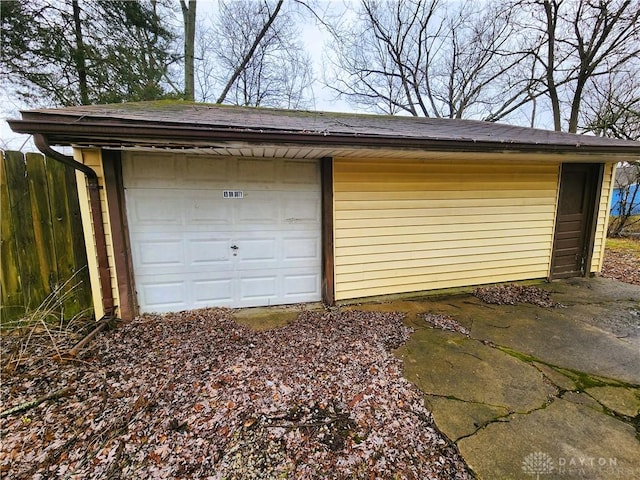 view of garage