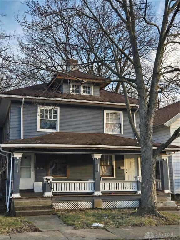 view of front of home with covered porch