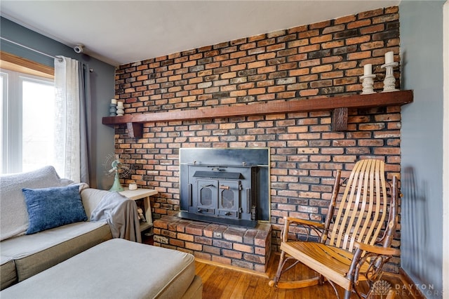 living room with wood-type flooring