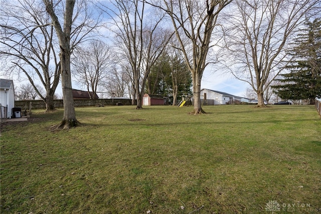 view of yard featuring a playground