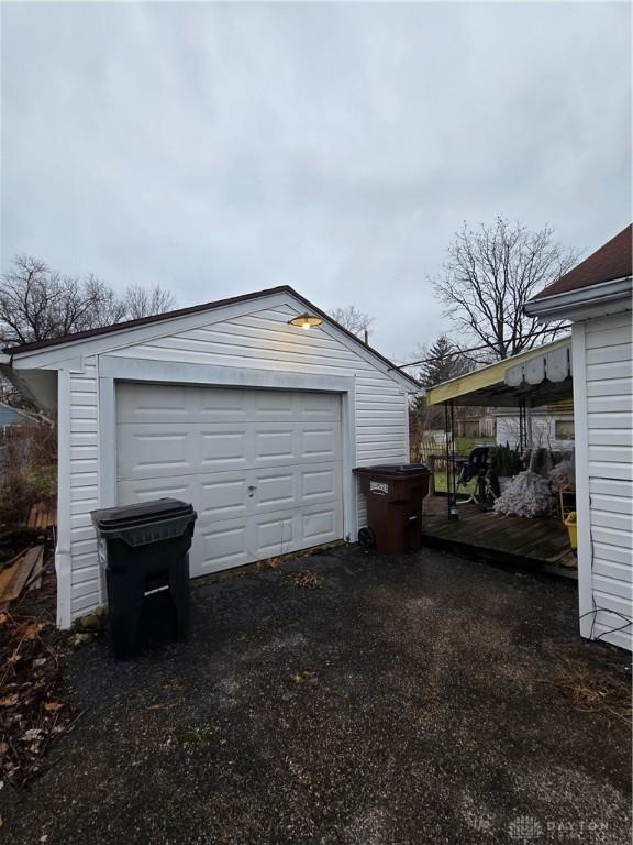 view of garage