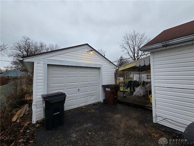 view of garage