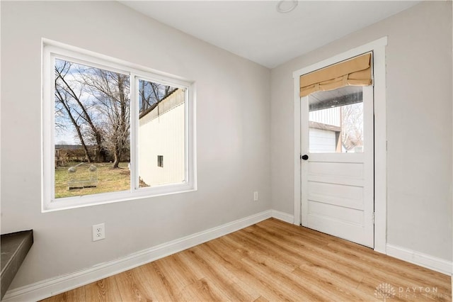 entryway with light wood-type flooring