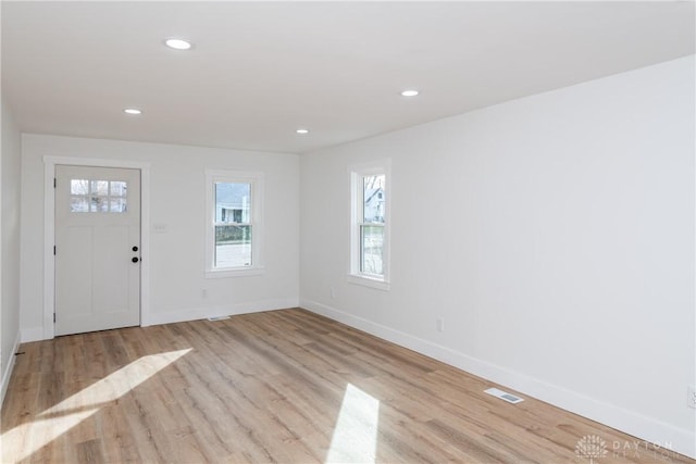 entryway with light wood-type flooring