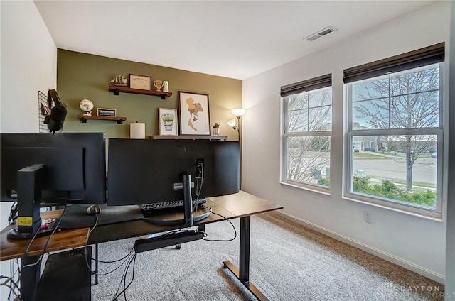 view of carpeted office