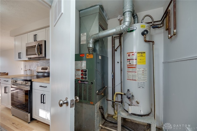 utilities featuring heating unit and water heater