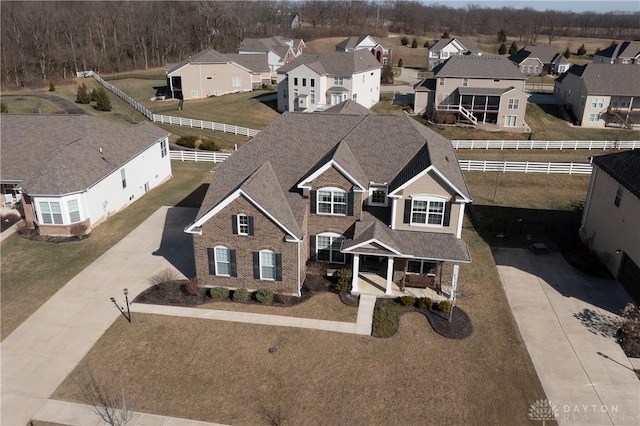 drone / aerial view featuring a residential view