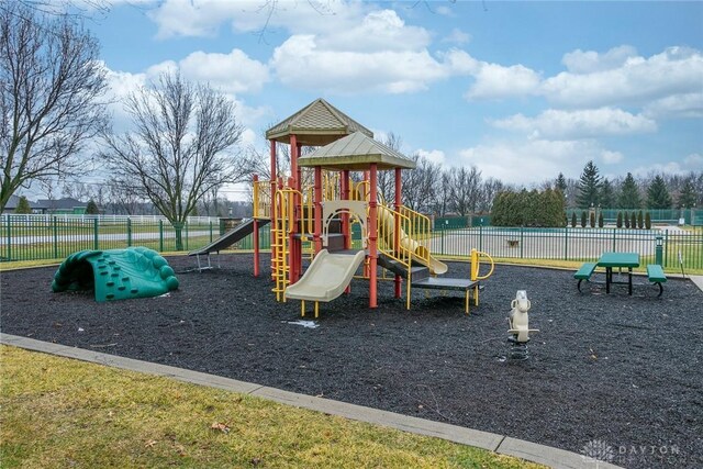 communal playground with fence