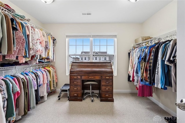 walk in closet featuring visible vents