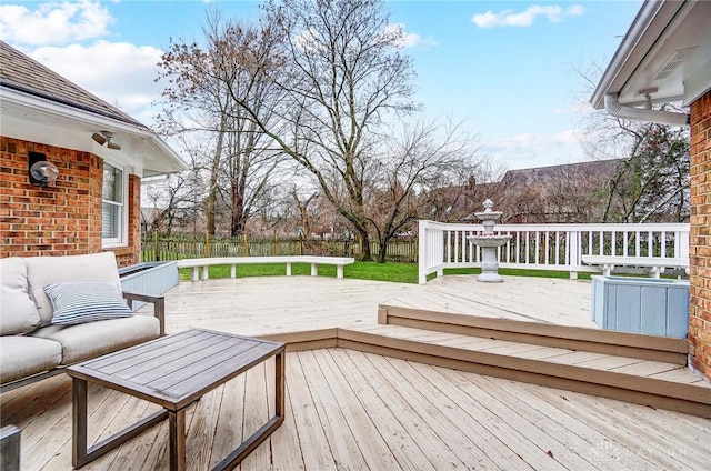 deck with outdoor lounge area