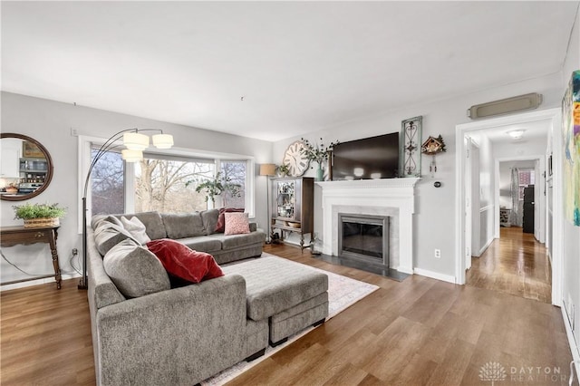 living room featuring hardwood / wood-style floors