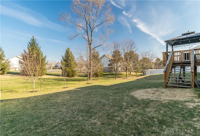 view of yard featuring a gazebo