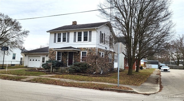 view of property featuring a garage