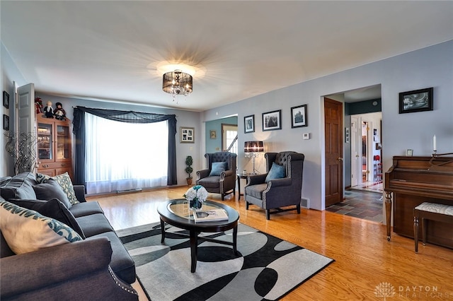 living room featuring wood-type flooring