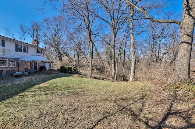 view of yard with a gazebo