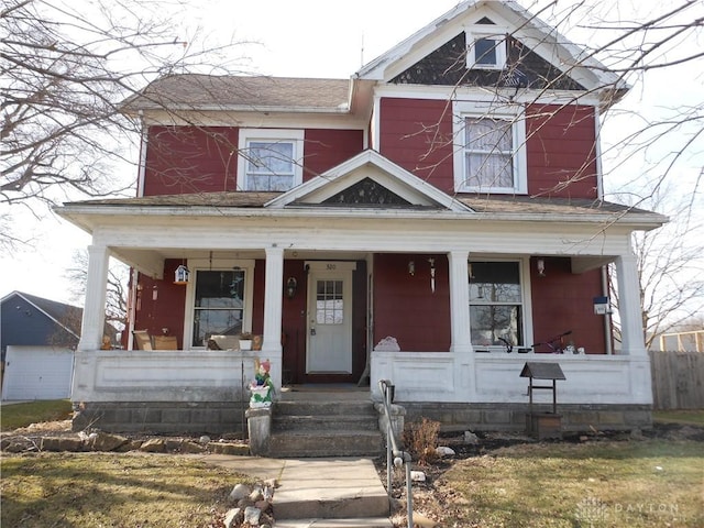 view of front of property with covered porch