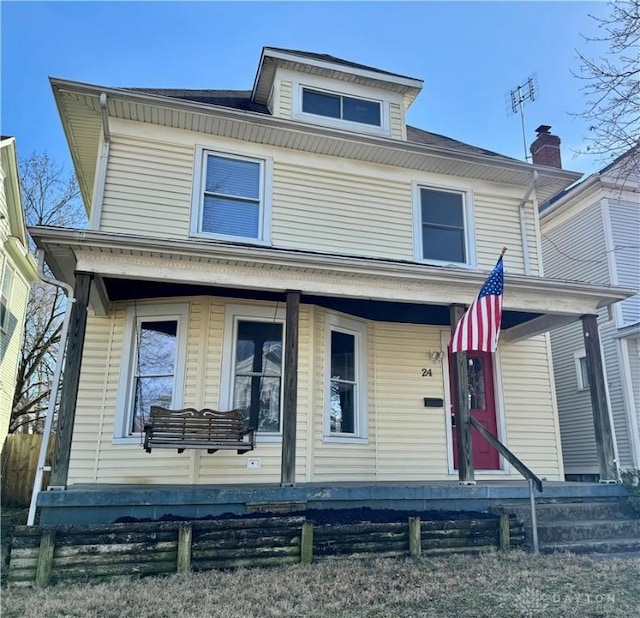 view of front of property featuring a porch