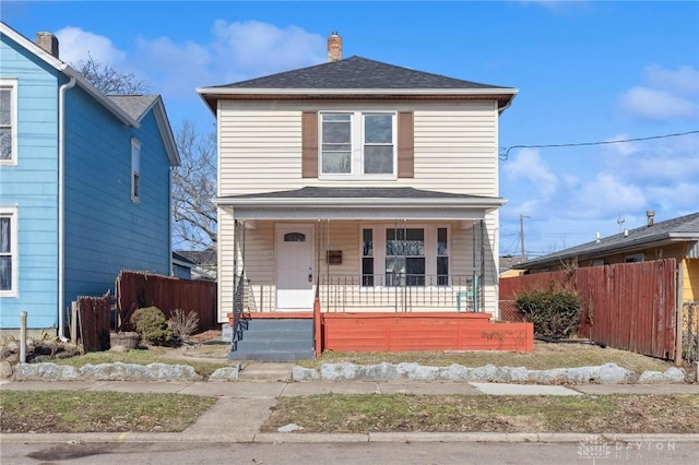 front facade featuring covered porch