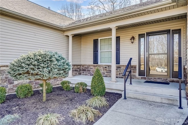 property entrance with a porch