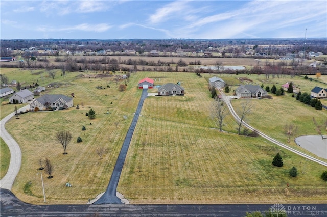 bird's eye view featuring a rural view