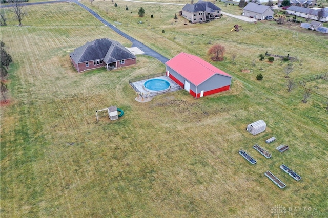 aerial view with a rural view