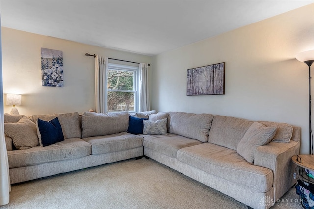 living room with carpet