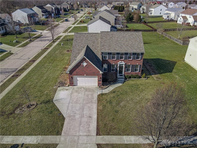 drone / aerial view featuring a residential view