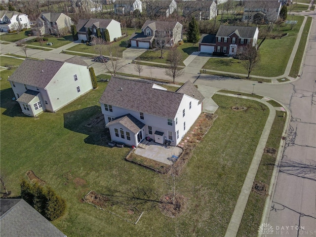 aerial view with a residential view