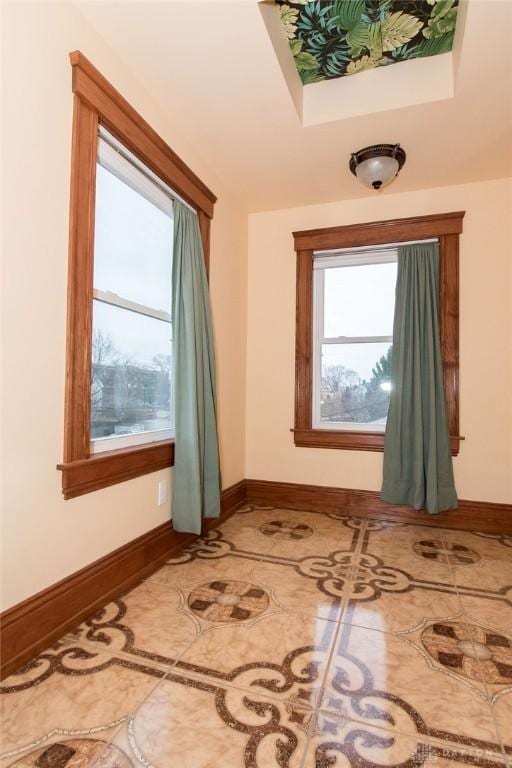 interior space with tile patterned flooring