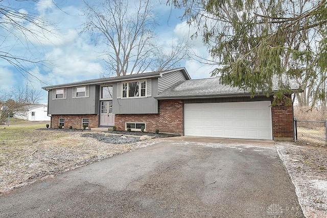 bi-level home with a garage