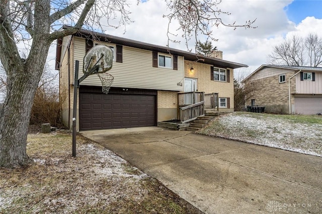 view of front of house with a garage