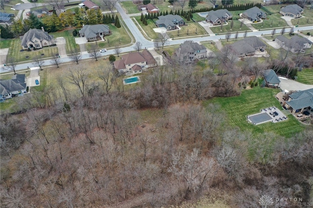 aerial view with a residential view