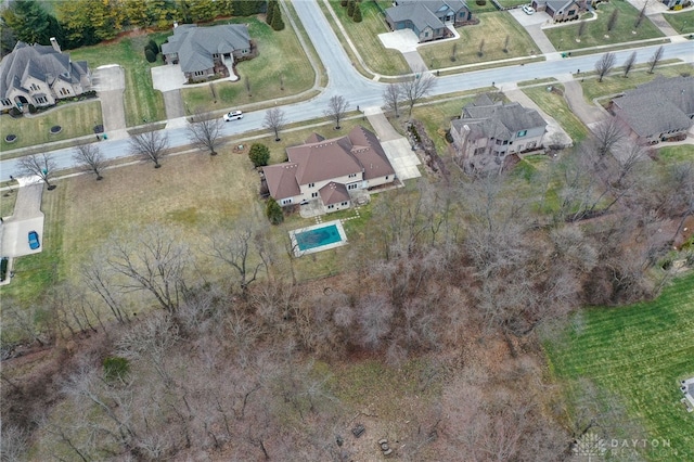 aerial view with a residential view