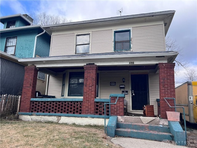 view of front of property with covered porch