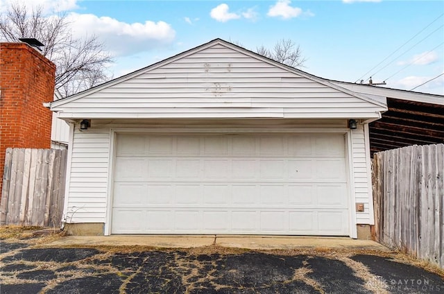 view of garage