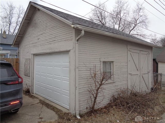 view of garage